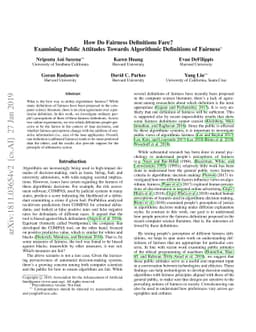 How Do Fairness Definitions Fare? Examining Public Attitudes Towards
  Algorithmic Definitions of Fairness