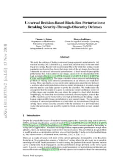 Universal Decision-Based Black-Box Perturbations: Breaking
  Security-Through-Obscurity Defenses