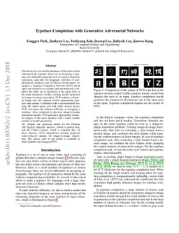 Typeface Completion with Generative Adversarial Networks