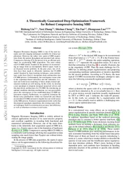 A Theoretically Guaranteed Deep Optimization Framework for Robust
  Compressive Sensing MRI