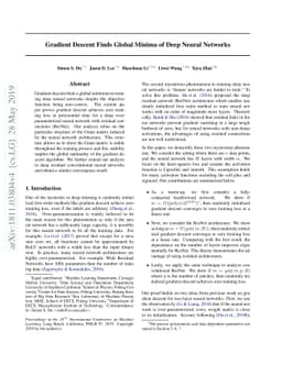 Gradient Descent Finds Global Minima of Deep Neural Networks