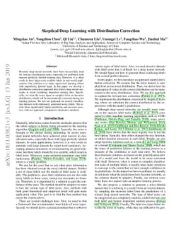 Skeptical Deep Learning with Distribution Correction