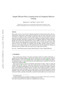 Sample-Efficient Policy Learning based on Completely Behavior Cloning