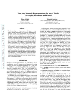 Learning Semantic Representations for Novel Words: Leveraging Both Form
  and Context