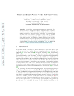Cross and Learn: Cross-Modal Self-Supervision