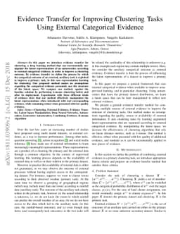 Evidence Transfer for Improving Clustering Tasks Using External
  Categorical Evidence