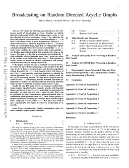 Broadcasting on Random Directed Acyclic Graphs