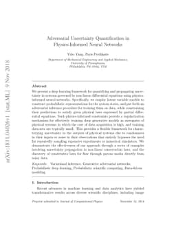 Adversarial Uncertainty Quantification in Physics-Informed Neural
  Networks