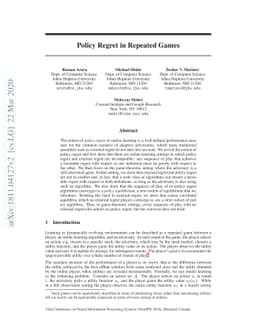 Policy Regret in Repeated Games