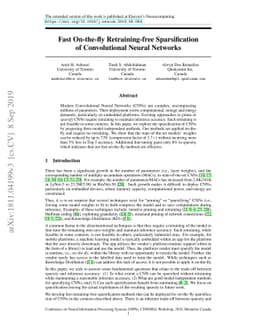 Fast On-the-fly Retraining-free Sparsification of Convolutional Neural
  Networks