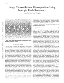 Image Cartoon-Texture Decomposition Using Isotropic Patch Recurrence