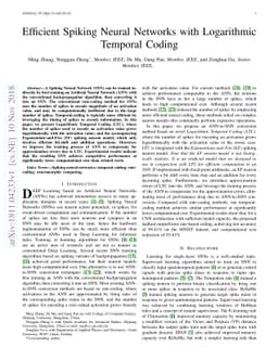 Efficient Spiking Neural Networks with Logarithmic Temporal Coding