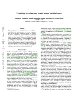 Explaining Deep Learning Models using Causal Inference