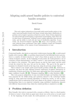 Adapting multi-armed bandits policies to contextual bandits scenarios