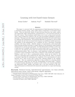 Learning with tree-based tensor formats
