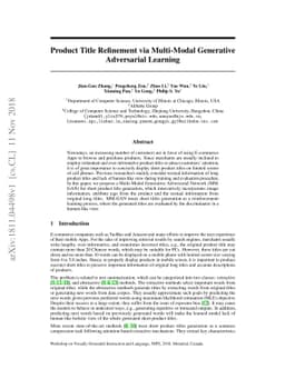 Product Title Refinement via Multi-Modal Generative Adversarial Learning