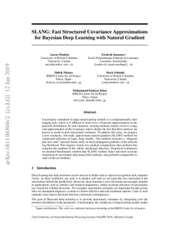 SLANG: Fast Structured Covariance Approximations for Bayesian Deep
  Learning with Natural Gradient