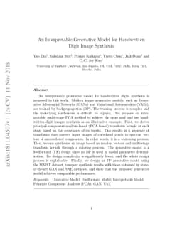 An Interpretable Generative Model for Handwritten Digit Image Synthesis