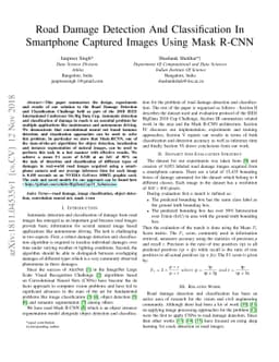 Road Damage Detection And Classification In Smartphone Captured Images
  Using Mask R-CNN