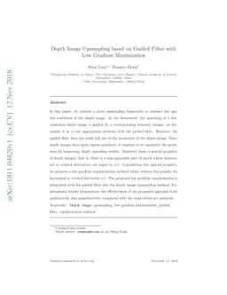 Depth Image Upsampling based on Guided Filter with Low Gradient
  Minimization