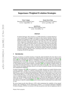 Importance Weighted Evolution Strategies