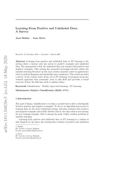 Learning from positive and unlabeled data: a survey