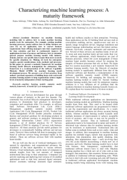 Characterizing machine learning process: A maturity framework