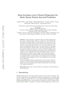 Deep Learning versus Classical Regression for Brain Tumor Patient
  Survival Prediction
