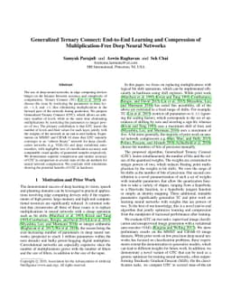 Generalized Ternary Connect: End-to-End Learning and Compression of
  Multiplication-Free Deep Neural Networks