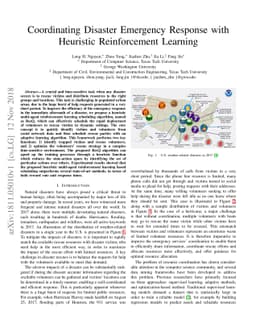 Coordinating Disaster Emergency Response with Heuristic Reinforcement
  Learning