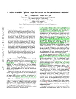 A Unified Model for Opinion Target Extraction and Target Sentiment
  Prediction