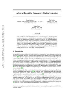 A Local Regret in Nonconvex Online Learning