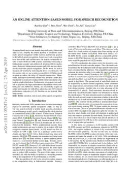 An Online Attention-based Model for Speech Recognition