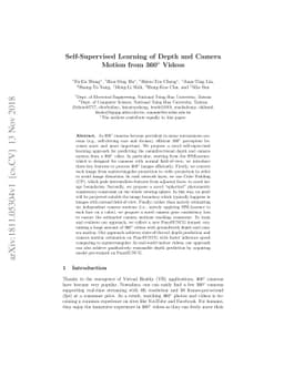 Self-Supervised Learning of Depth and Camera Motion from 360°
  Videos