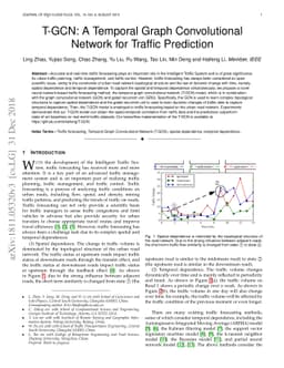 T-GCN: A Temporal Graph ConvolutionalNetwork for Traffic Prediction
