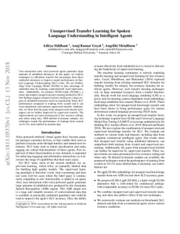 Unsupervised Transfer Learning for Spoken Language Understanding in
  Intelligent Agents