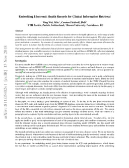 Embedding Electronic Health Records for Clinical Information Retrieval