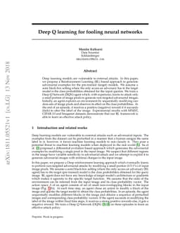 Deep Q learning for fooling neural networks