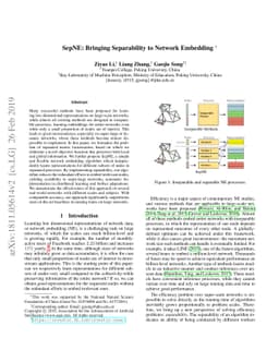 SepNE: Bringing Separability to Network Embedding