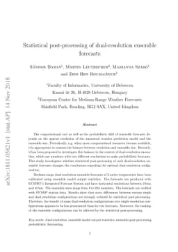 Statistical post-processing of dual-resolution ensemble forecasts