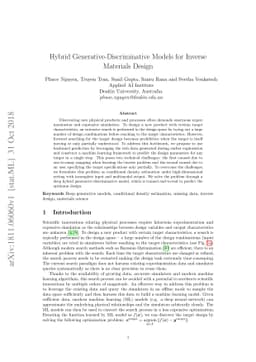 Hybrid Generative-Discriminative Models for Inverse Materials Design