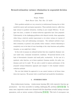 Reward-estimation variance elimination in sequential decision processes