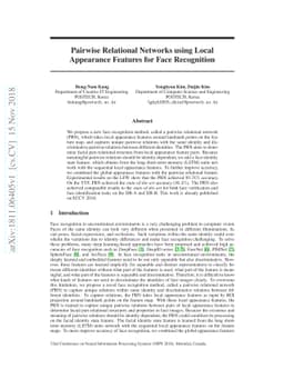 Pairwise Relational Networks using Local Appearance Features for Face
  Recognition
