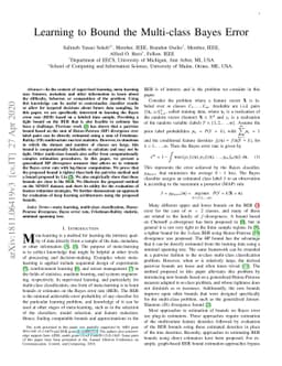Learning to Bound the Multi-class Bayes Error