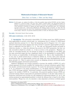 Mathematical Analysis of Adversarial Attacks