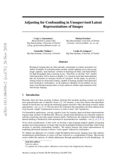 Adjusting for Confounding in Unsupervised Latent Representations of
  Images