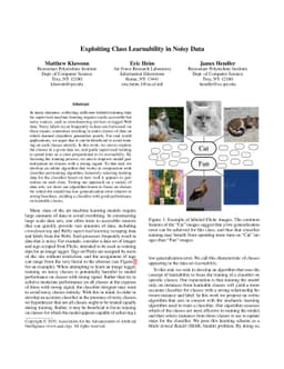 Exploiting Class Learnability in Noisy Data