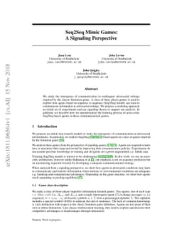Seq2Seq Mimic Games: A Signaling Perspective