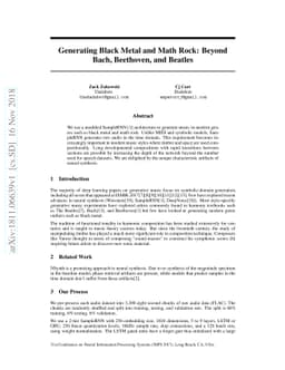 Generating Black Metal and Math Rock: Beyond Bach, Beethoven, and
  Beatles