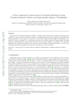 A Novel Approach to Sparse Inverse Covariance Estimation Using Transform
  Domain Updates and Exponentially Adaptive Thresholding